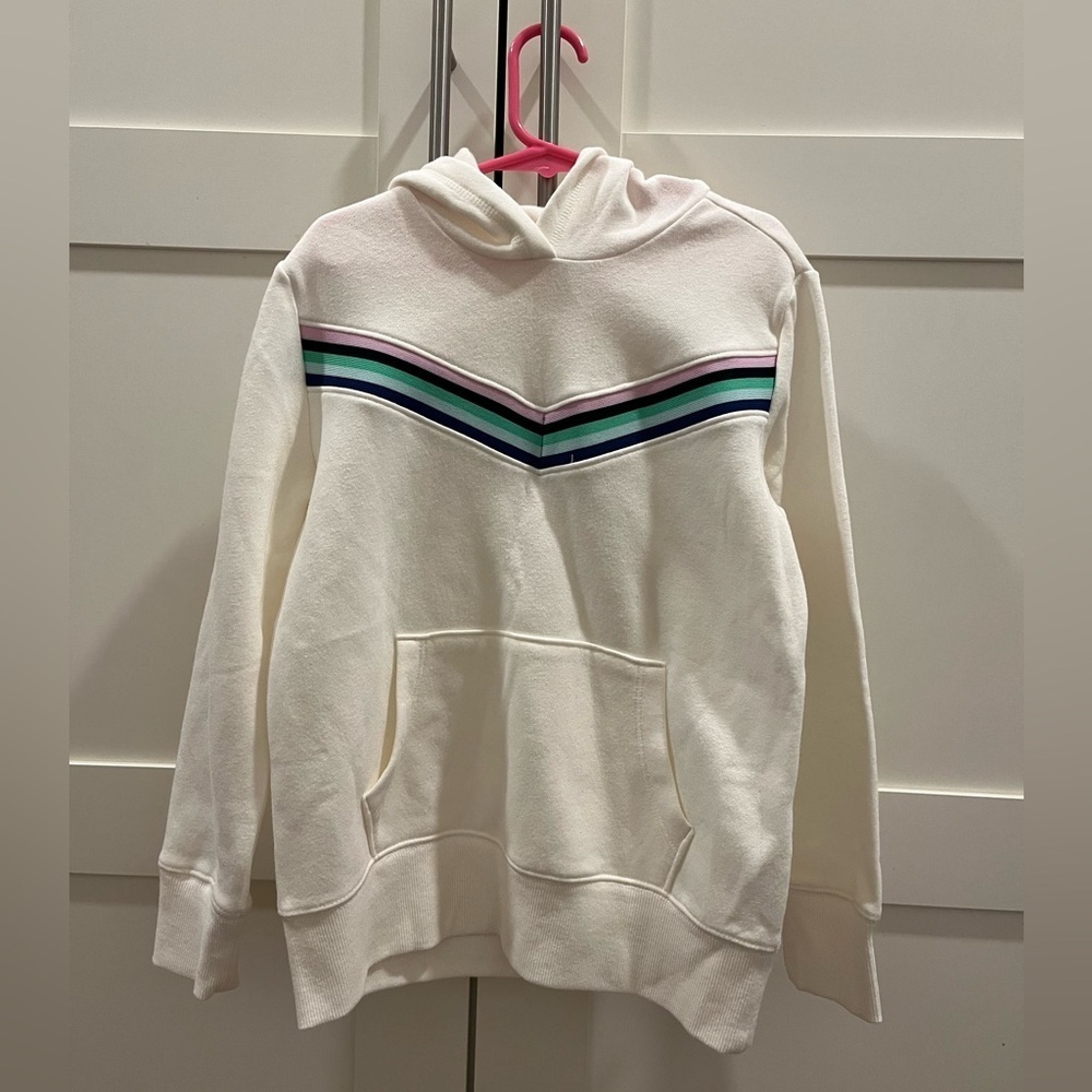 Old Navy Active white hoodie with stripe, NWT